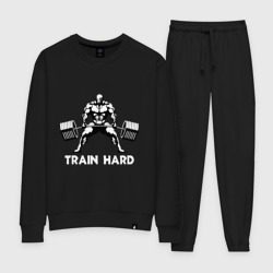 Женский костюм хлопок Train hard тренируйся усердно