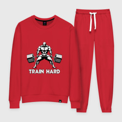 Женский костюм хлопок Train hard тренируйся усердно