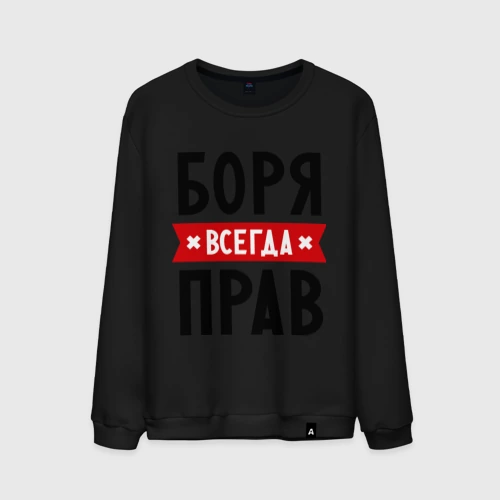 Мужской свитшот хлопок Боря всегда прав