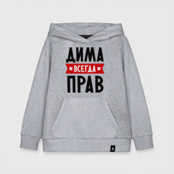 Детская толстовка хлопок Дима всегда прав
