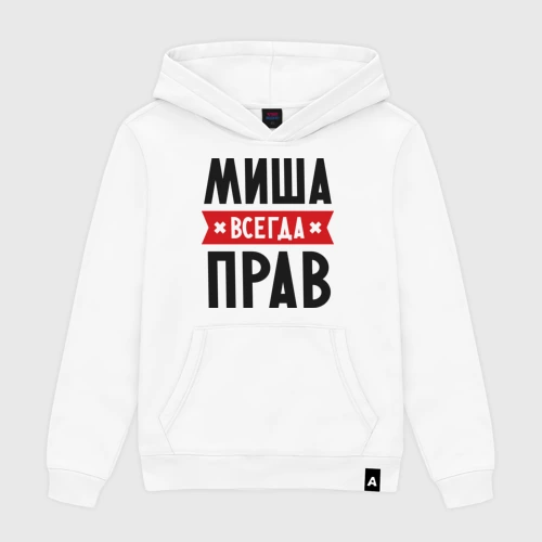 Мужская толстовка хлопок Миша всегда прав