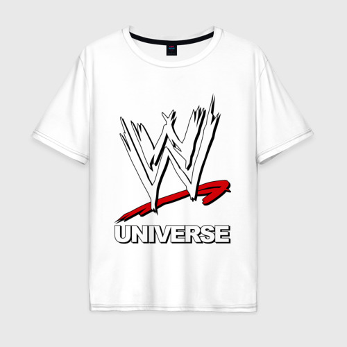 Мужская футболка хлопок Oversize WWE universe, цвет белый