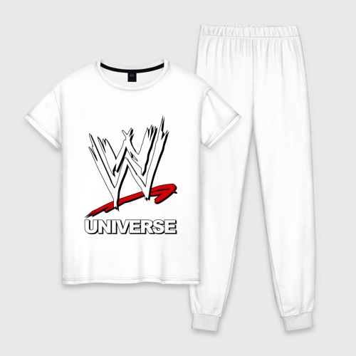 Женская пижама хлопок WWE universe, цвет белый