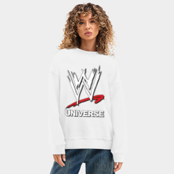Женский свитшот oversize без начеса хлопок WWE universe - фото 2