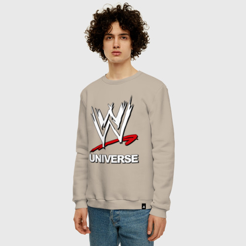 Мужской свитшот хлопок WWE universe, цвет миндальный - фото 3