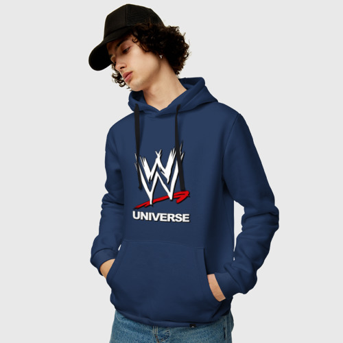 Мужская толстовка хлопок WWE universe, цвет темно-синий - фото 3