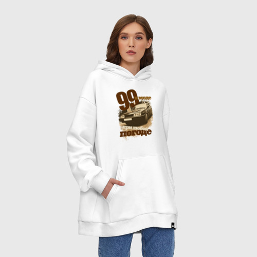 Худи SuperOversize хлопок 99 в моде, цвет белый - фото 4