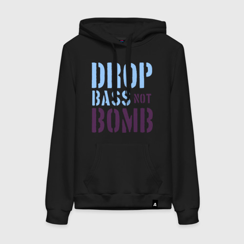 Женская толстовка хлопок Drop bass not bomb, цвет черный