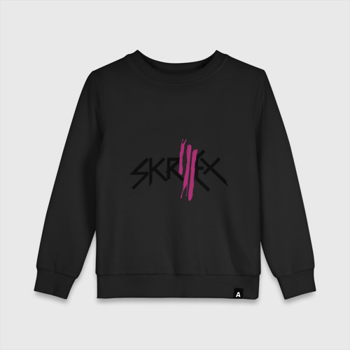 Детский свитшот хлопок Skrillex logo, цвет черный