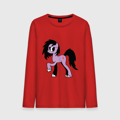 Мужской лонгслив хлопок Skrillex pony, цвет красный