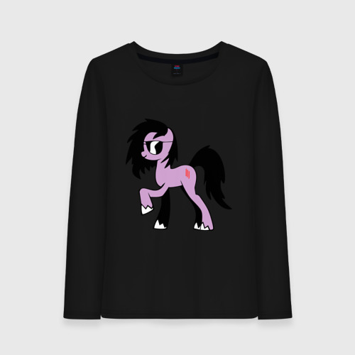 Женский лонгслив хлопок Skrillex pony, цвет черный