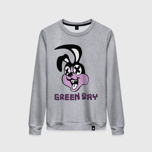 Женский свитшот хлопок Green day rabbit, цвет меланж