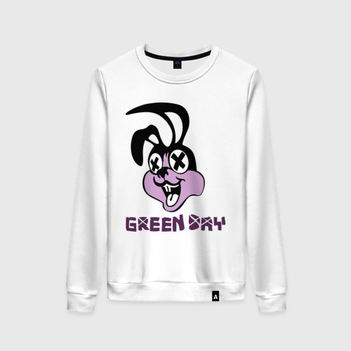 Женский свитшот хлопок Green day rabbit, цвет белый