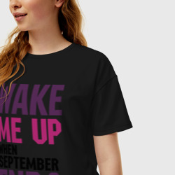 Женская футболка хлопок Oversize When September ends - фото 2