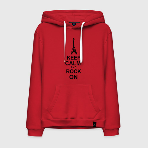 Мужская толстовка хлопок Keep calm and rock on, цвет красный