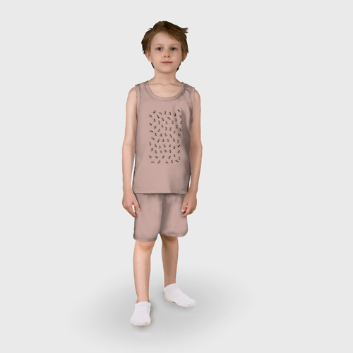 Детская пижама с шортами хлопок Армия мурашей, цвет пыльно-розовый - фото 3