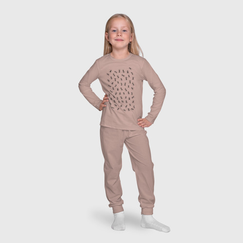 Детская пижама с лонгсливом хлопок Армия мурашей, цвет пыльно-розовый - фото 7