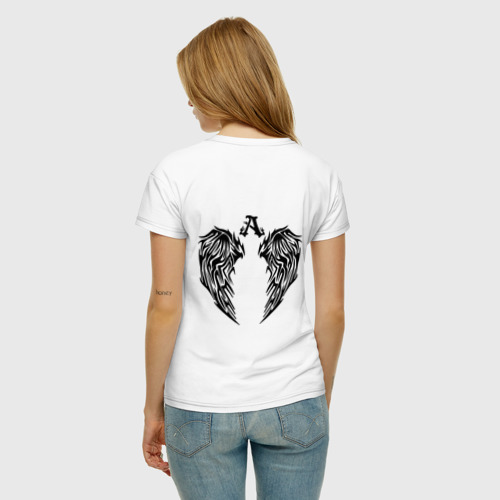 Женская футболка хлопок Крылья ангела, цвет белый - фото 4