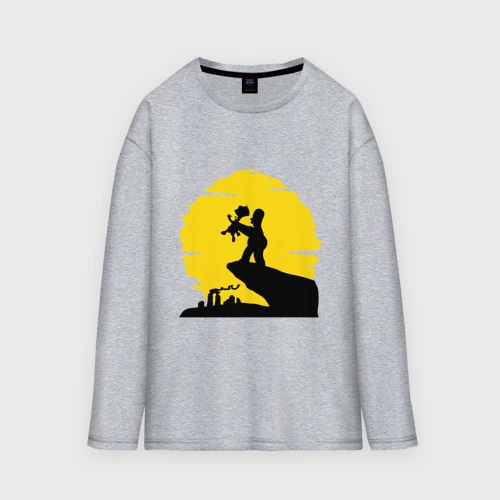 Мужской лонгслив oversize хлопок Homer & Bart