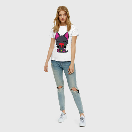 Женская футболка хлопок Нянпир с клубничкой - фото 5