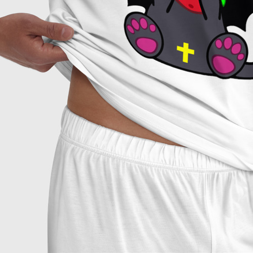 Мужская пижама хлопок Нянпир с клубничкой, цвет белый - фото 6