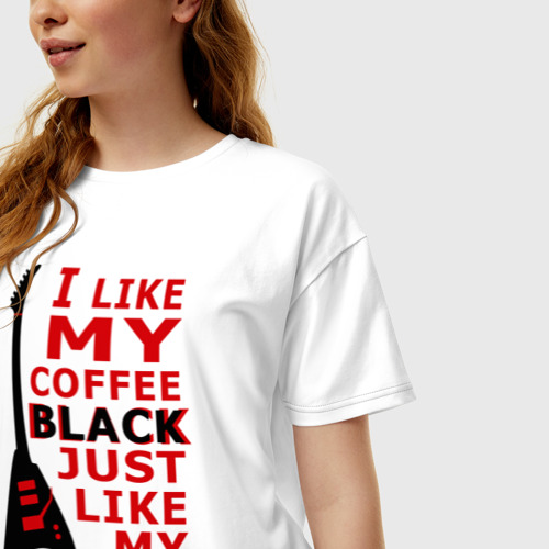 Женская футболка хлопок Oversize Mindless Self Indulgence - Coffee black, цвет белый - фото 3