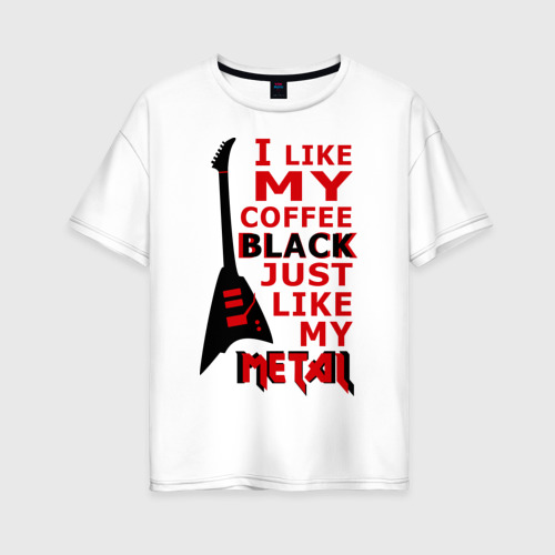 Женская футболка оверсайз из хлопка с принтом Mindless Self Indulgence - Coffee black, вид спереди №1