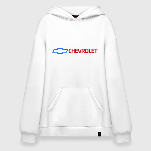 Худи SuperOversize хлопок Chevrolet горизонтальный, цвет белый