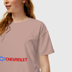 Женская футболка хлопок Oversize Chevrolet горизонтальный - фото 2