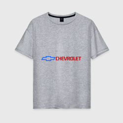 Женская футболка хлопок Oversize Chevrolet горизонтальный