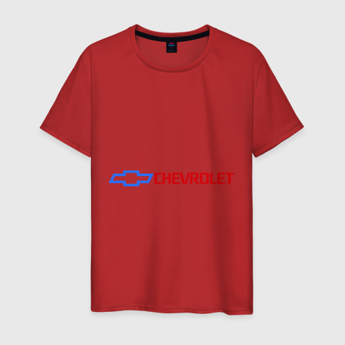 Мужская футболка хлопок Chevrolet горизонтальный, цвет красный