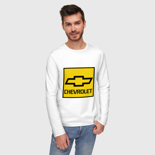 Мужской лонгслив хлопок logo chevrolet - фото 3