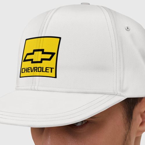 Кепка снепбек с прямым козырьком logo chevrolet, цвет белый