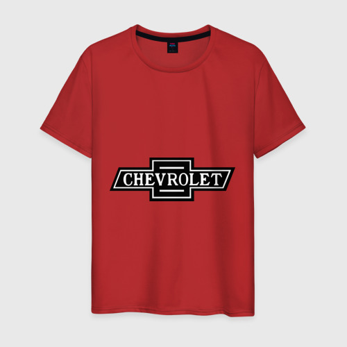 Мужская футболка хлопок Chevrolet лого, цвет красный