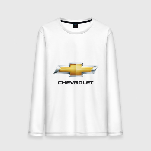 Мужской лонгслив хлопок Chevrolet логотип, цвет белый
