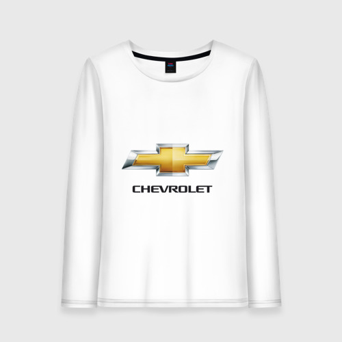 Женский лонгслив хлопок Chevrolet логотип, цвет белый