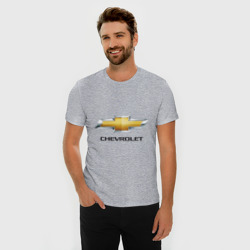 Мужская футболка хлопок Slim Chevrolet логотип - фото 2