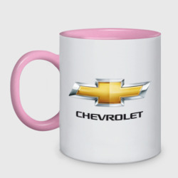 Кружка двухцветная Chevrolet логотип