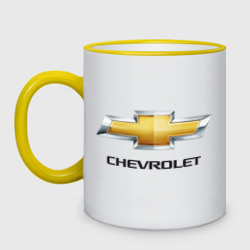 Кружка двухцветная Chevrolet логотип