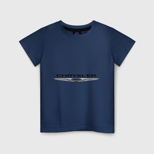 Детская футболка хлопок Chrysler лого, цвет темно-синий
