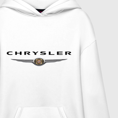 Худи SuperOversize хлопок Chrysler logo, цвет белый - фото 3