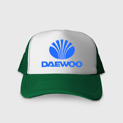 Кепка тракер с сеткой Logo daewoo, цвет зеленый