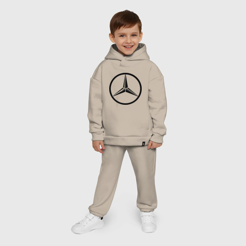 Детский костюм хлопок Oversize Mercedes-Benz logo, цвет миндальный - фото 9