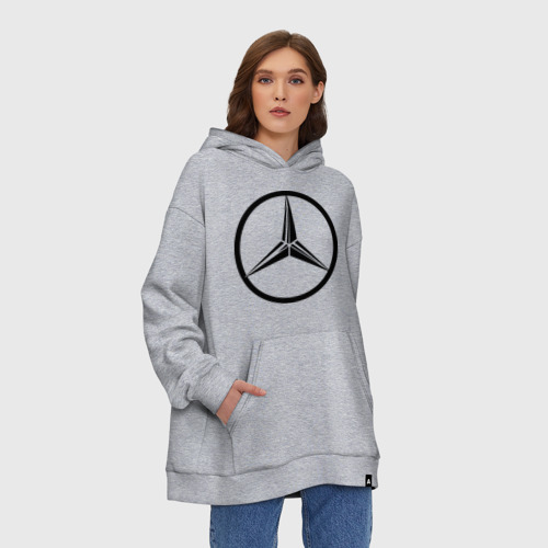 Худи SuperOversize хлопок Mercedes-Benz logo, цвет меланж - фото 3