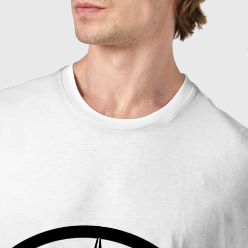 Мужская футболка хлопок Mercedes-Benz logo, цвет белый - фото 6