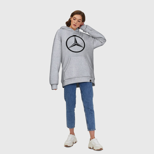 Худи SuperOversize хлопок Mercedes-Benz logo, цвет меланж - фото 8