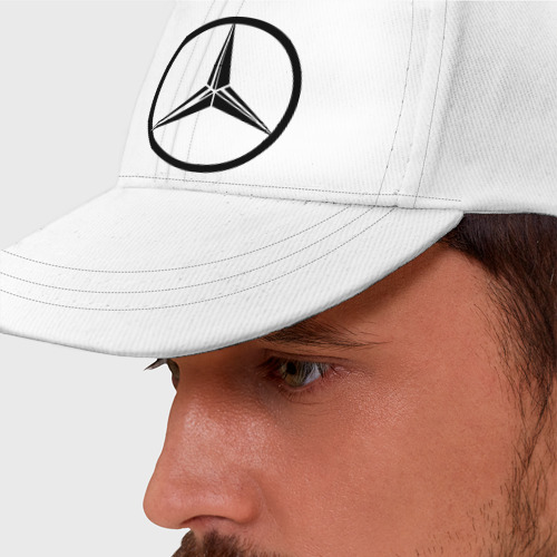Бейсболка Mercedes-Benz logo, цвет белый - фото 2