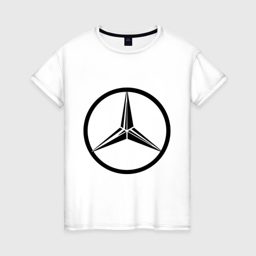 Женская футболка хлопок Mercedes-Benz logo