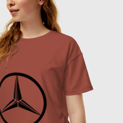 Женская футболка хлопок Oversize Mercedes-Benz logo - фото 2