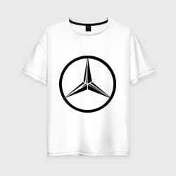 Женская футболка хлопок Oversize Mercedes-Benz logo